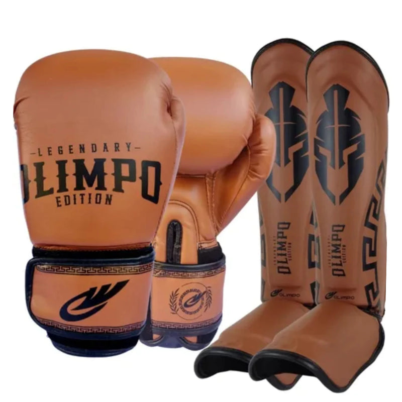 LUVA DE BOXE + CANELEIRA MUAY THAI KICKBOXING PROFISSIONAL