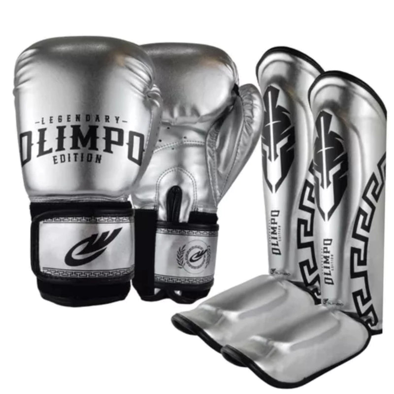 LUVA DE BOXE + CANELEIRA MUAY THAI KICKBOXING PROFISSIONAL