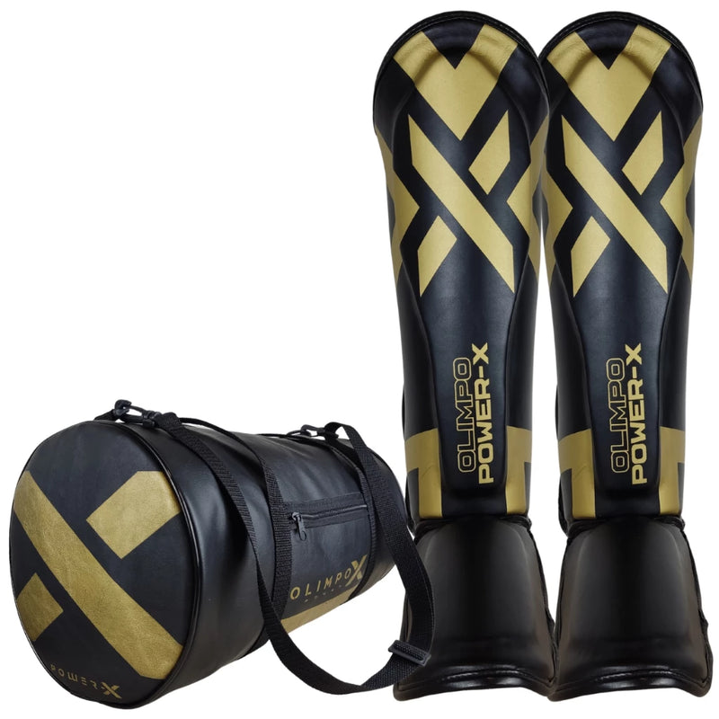 CANELEIRA MUAY THAI KICKBOXING PROTETOR DE CANELA PROFISSIONAL + BOLSA PREMIUM