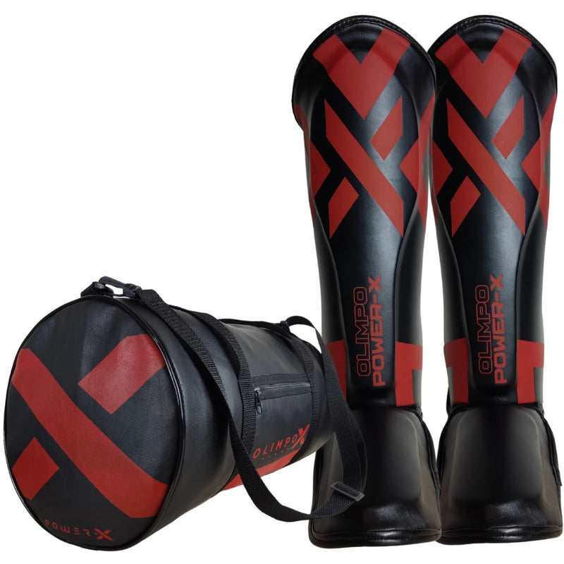 CANELEIRA MUAY THAI KICKBOXING PROTETOR DE CANELA PROFISSIONAL + BOLSA PREMIUM