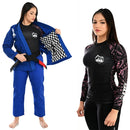 KIMONO FEMININO JIU JITSU, RASH GUARD 100% FORRADO TRANÇADO - PROFISSIONAL