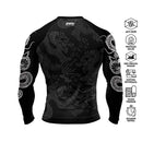 RASH GUARD MANGA LONGA MUAY THAI DRAGON THAI CINZA ORIGINAL