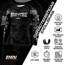 RASH GUARD MANGA LONGA MUAY THAI DRAGON THAI CINZA ORIGINAL