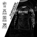 RASH GUARD MANGA LONGA MUAY THAI DRAGON THAI CINZA ORIGINAL