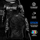 RASH GUARD MANGA LONGA MUAY THAI DRAGON THAI CINZA ORIGINAL