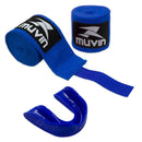 KIT BANDAGEM ELÁSTICA 3 METROS PROFISSIONAL + PROTETOR BUCAL MUVIN - PROTEÇÃO PARA MÃOS, PUNHOS E BOCA - BOXE MUAY THAI MMA ARTES MARC
