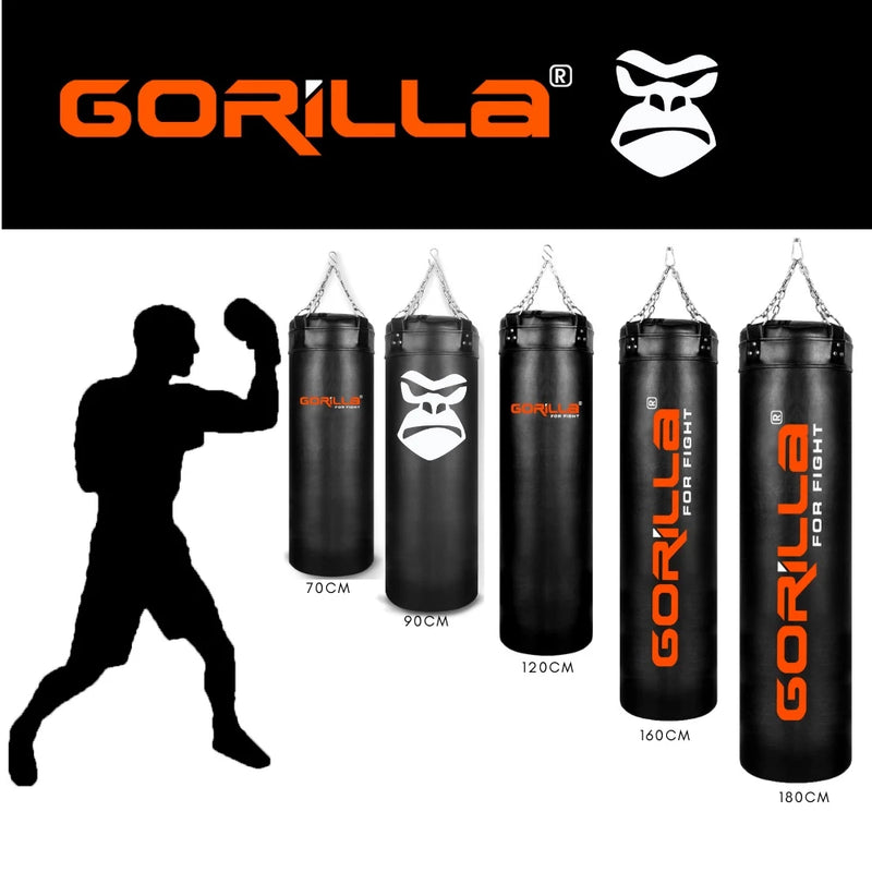 KIT GORILA COMBAT: SACO DE PANCADAS 180 CM PROFISSIONAL REFORÇADO + 02 PARES DE LUVAS PARA SACO DE TREINO ADULTO A PREÇO DE FÁBRICA - IDEAL PARA MMA E MUAY THAI