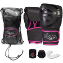 KIT NAJA LUVA BOXE + BANDAGEM + PROTETOR BUCAL + BOLSA - CONJUNTO BLACKLINE - PREMIUM